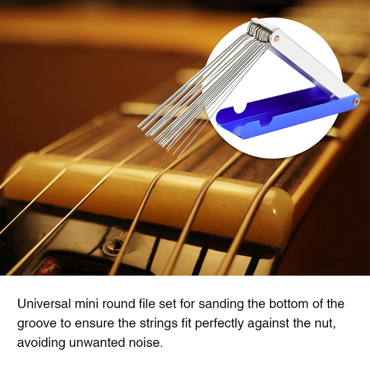Gauged Files Rounded Gauged Nut Slotting File Set for Electric Guitar – Edgetool