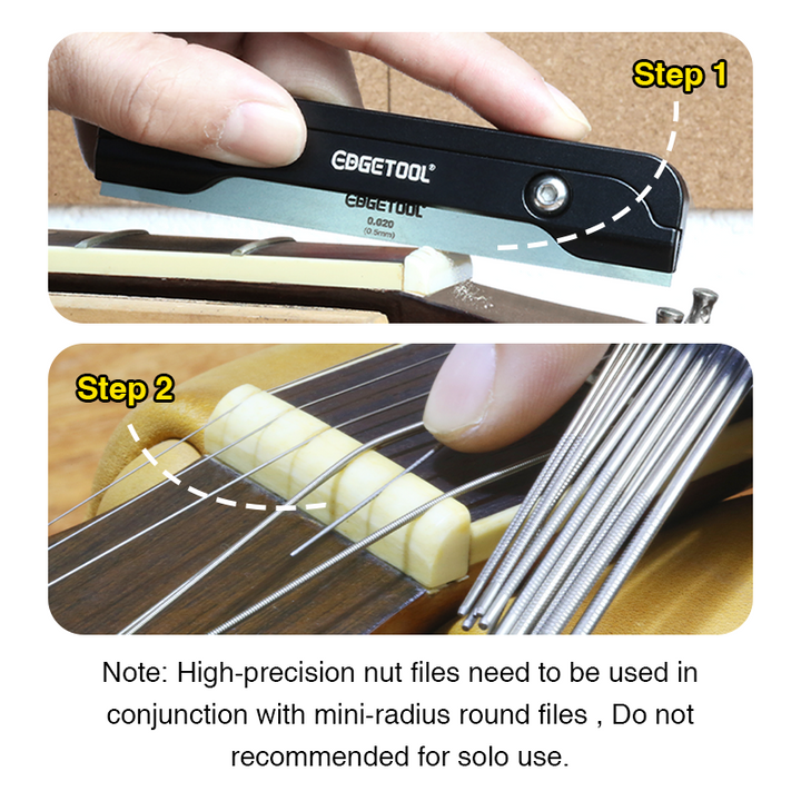 Gauged Files Rounded Gauged Nut Slotting File Set for Banjo – Edgetool