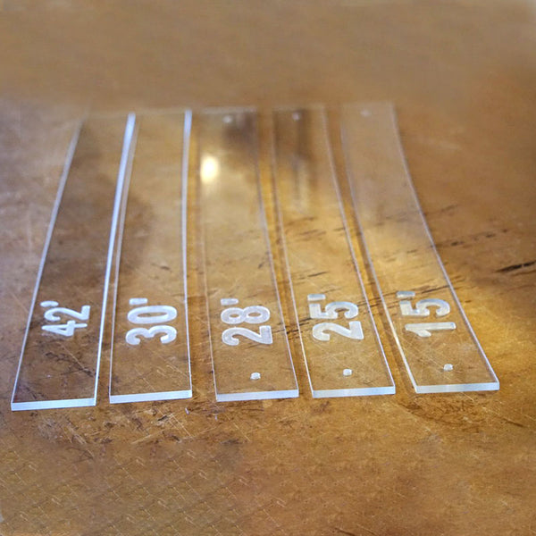 Guitar top and back plate radius measuring ruler